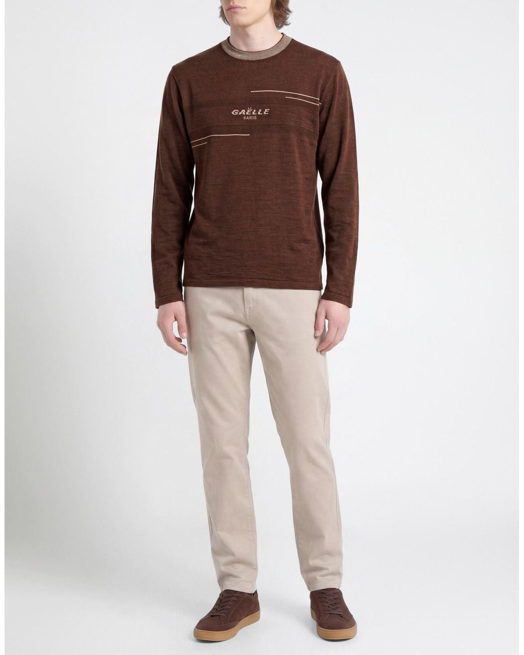 Gaelle Paris Brown Sweater Acrylic, Wool for men