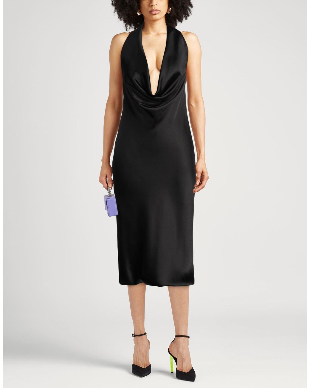 Norma Kamali Black Midi Dress Polyester