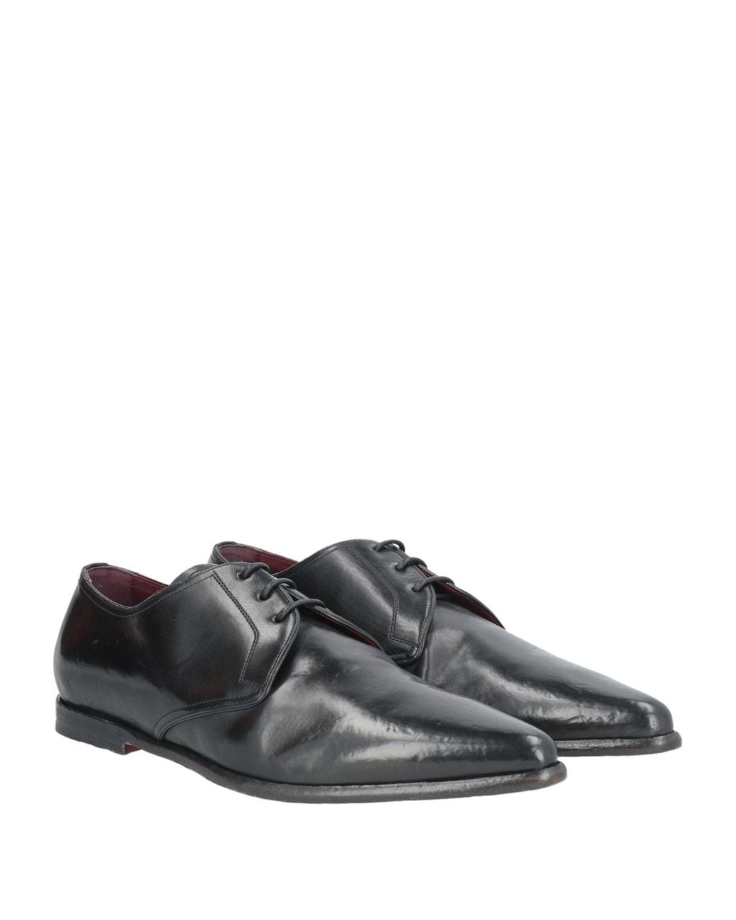 Dolce & Gabbana Gray Lace-Up Shoes Calfskin for men