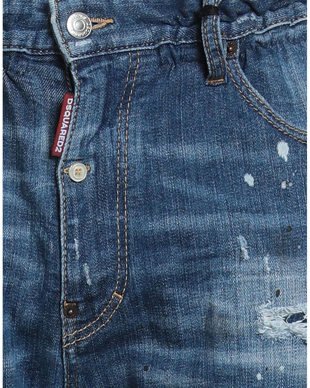 DSquared² Blue Jeans Cotton, Polyester, Elastane, Calfskin for men