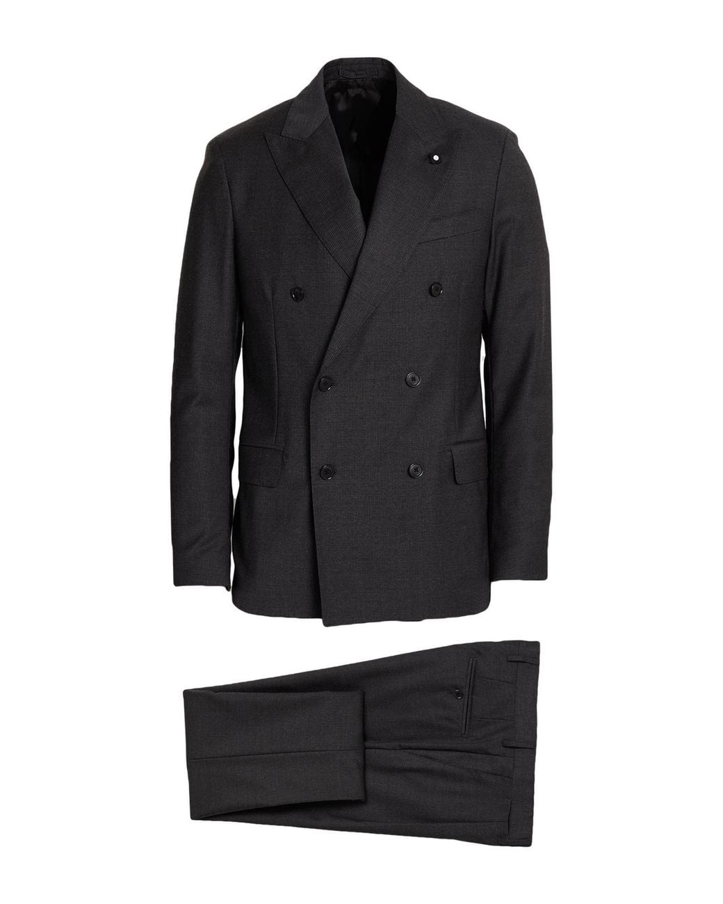 Lardini Black Suit Wool, Elastane for men