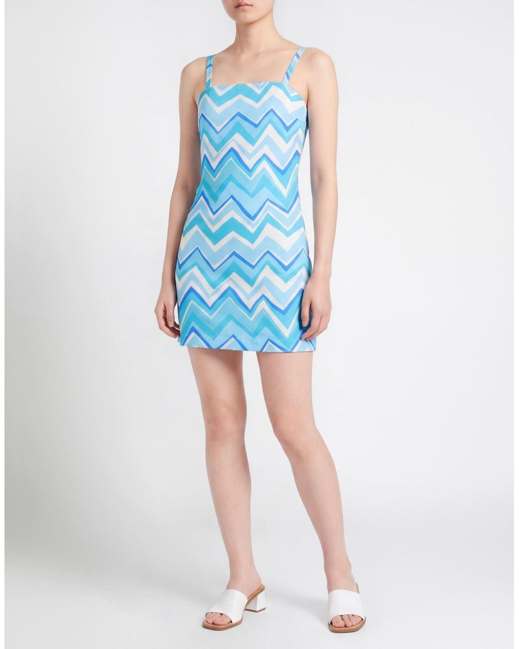 Missoni Blue Azure Mini Dress Polyester, Elastane