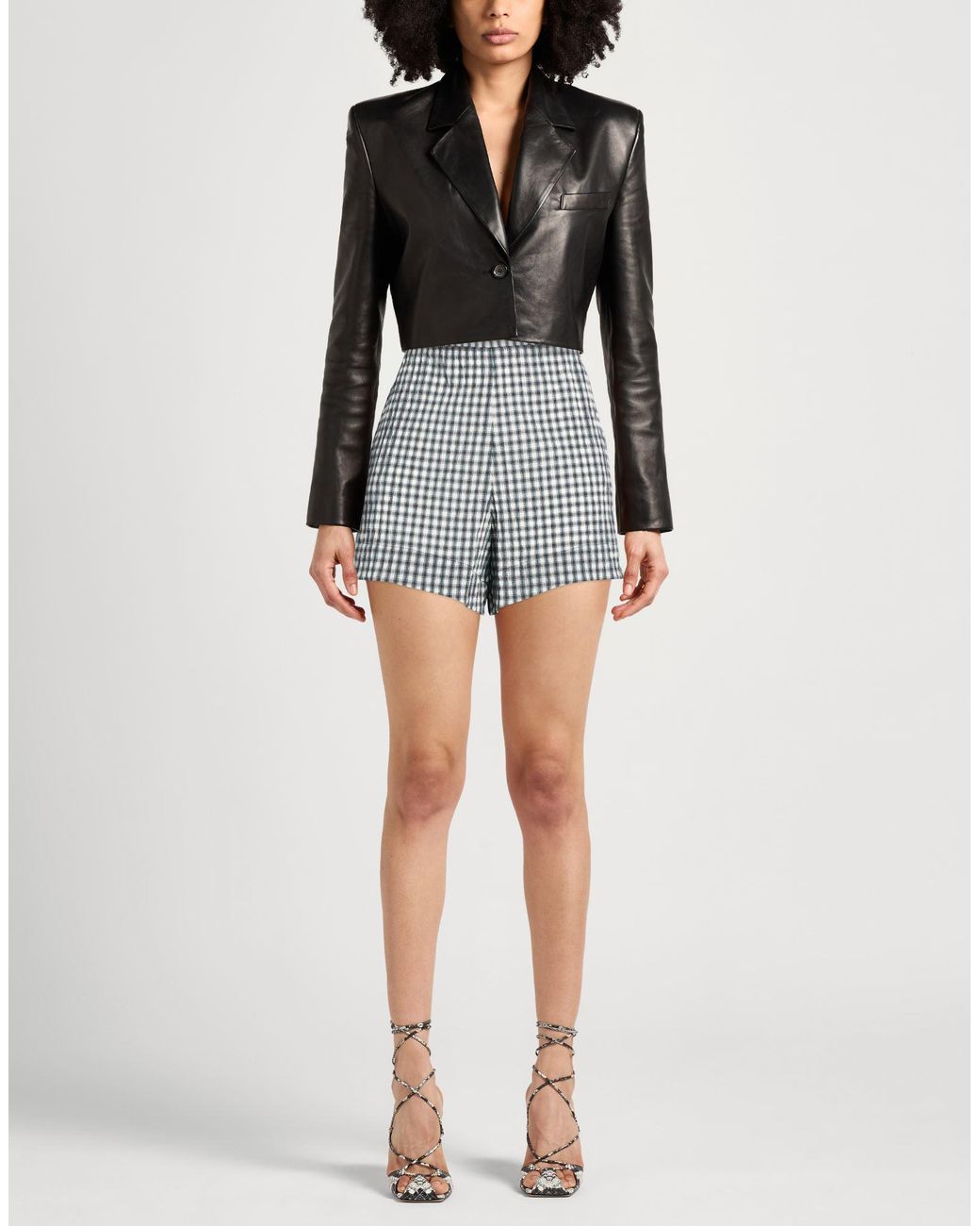 Ganni Black Shorts & Bermuda Shorts Recycled Polyester, Organic Cotton, Polyamide, Elastane
