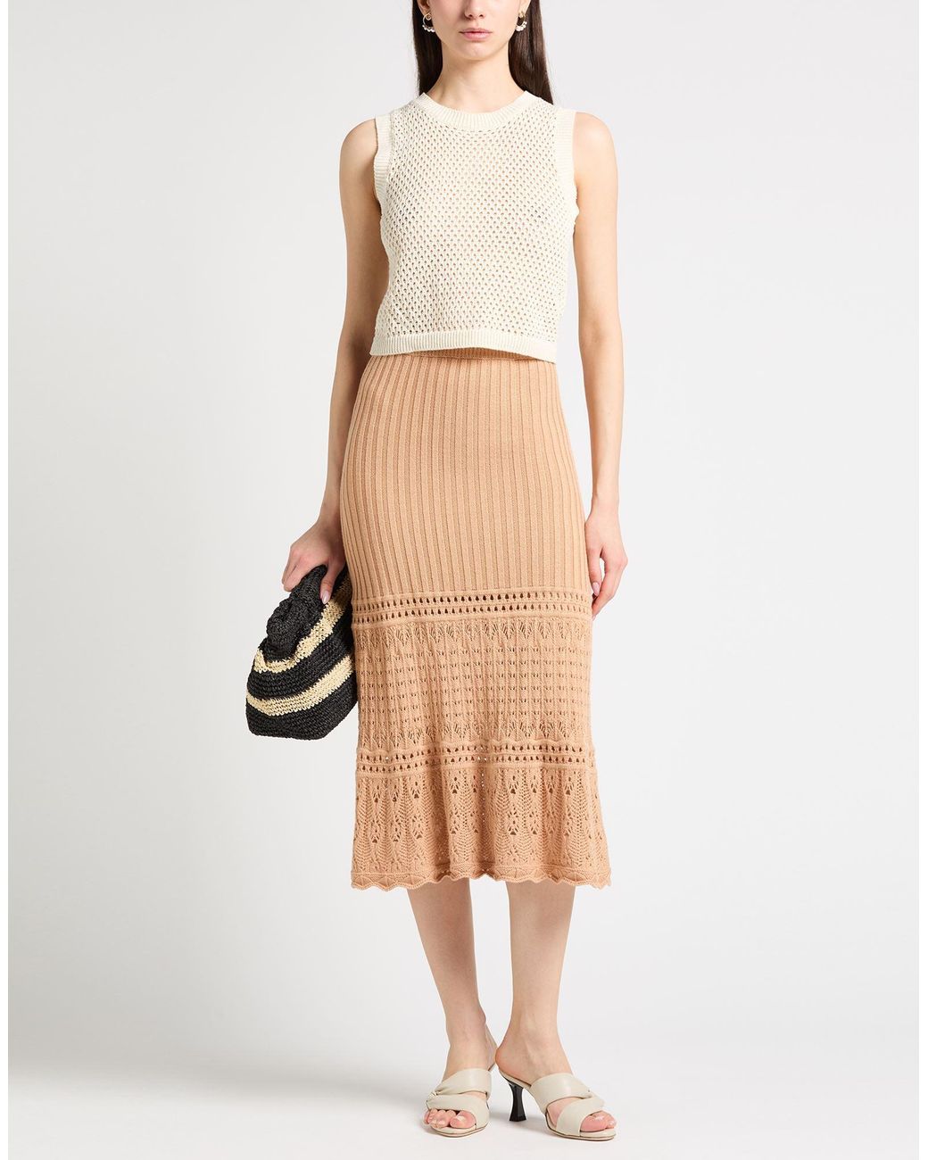 Boutique Moschino Natural Midi Skirt