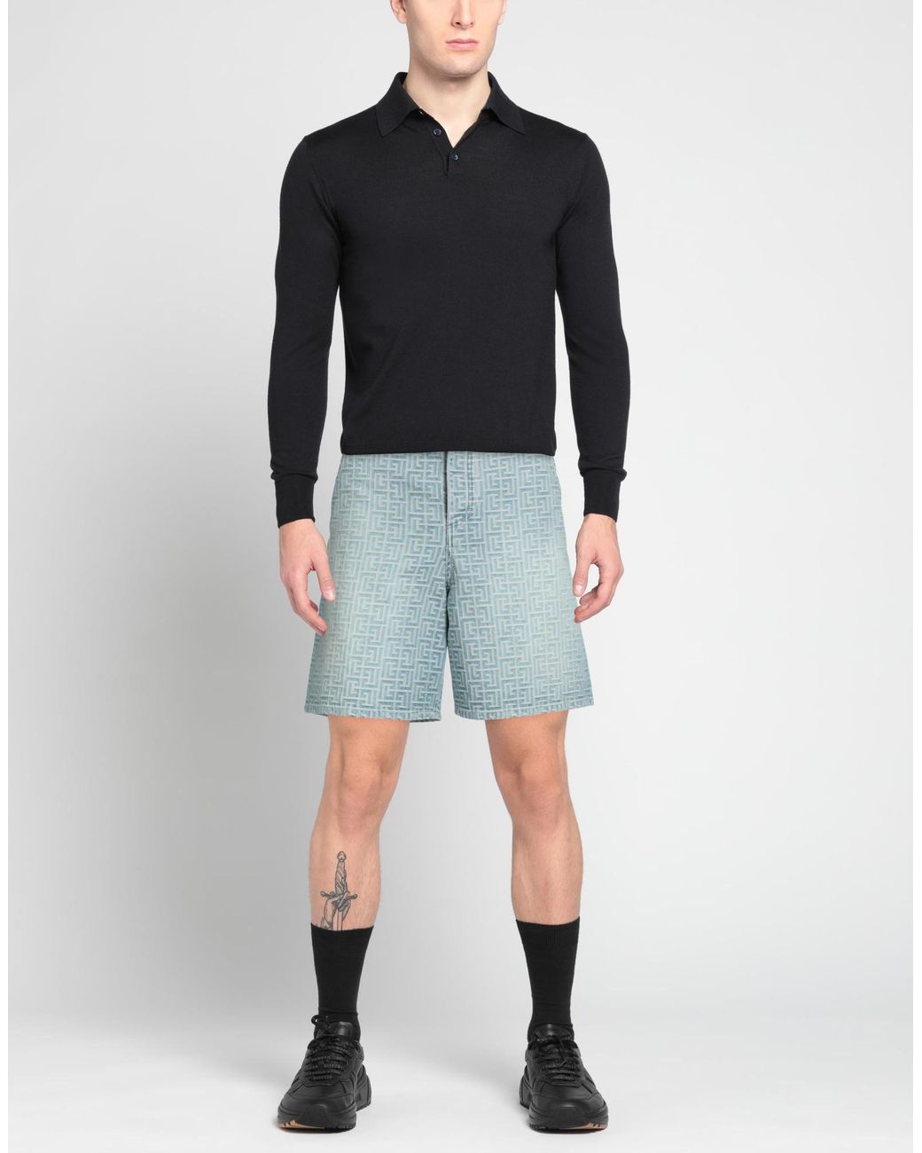 Balmain Blue Denim Shorts for men