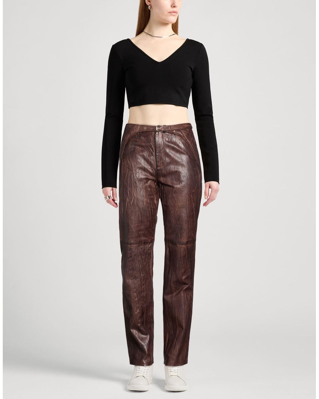 MAX&Co. Brown Pants Lambskin