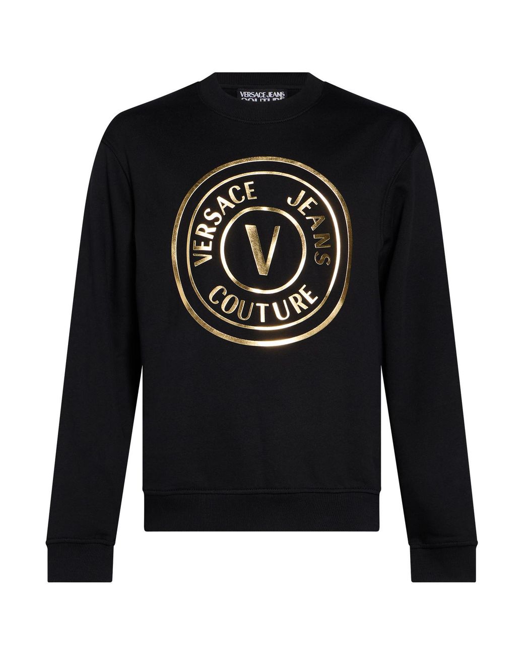 Versace Jeans Couture Black Sweatshirt Cotton, Elastane for men