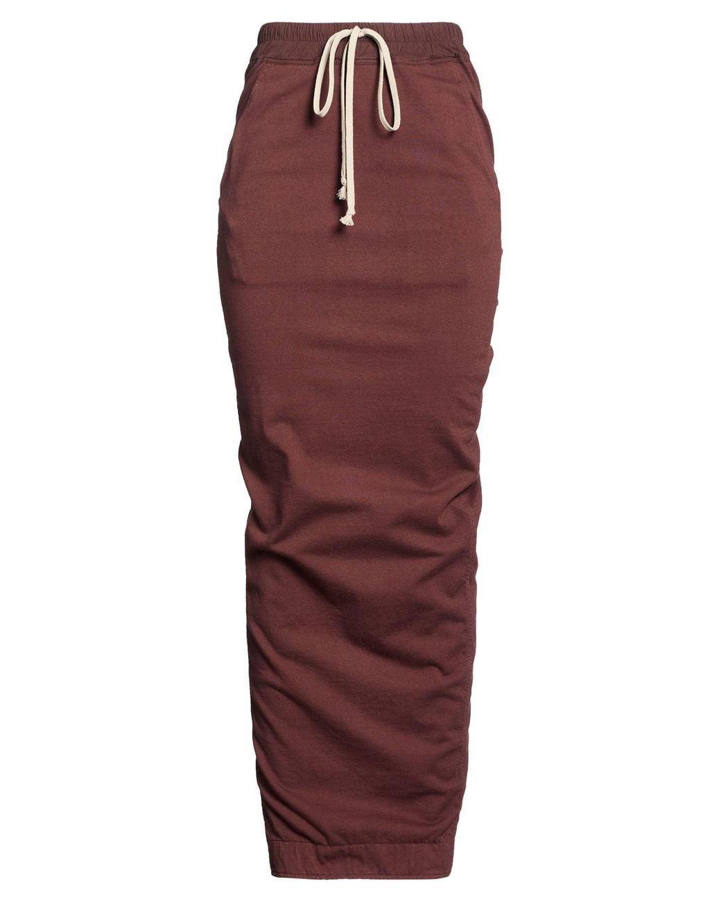 Rick Owens Red Burgundy Maxi Skirt Cotton