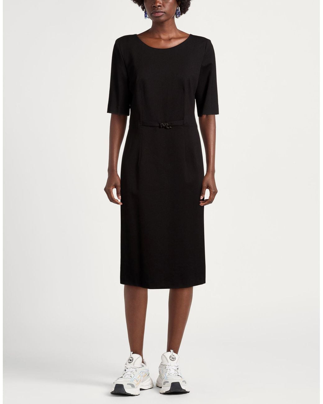 Manila Grace Black Midi Dress Viscose, Polyamide, Elastane
