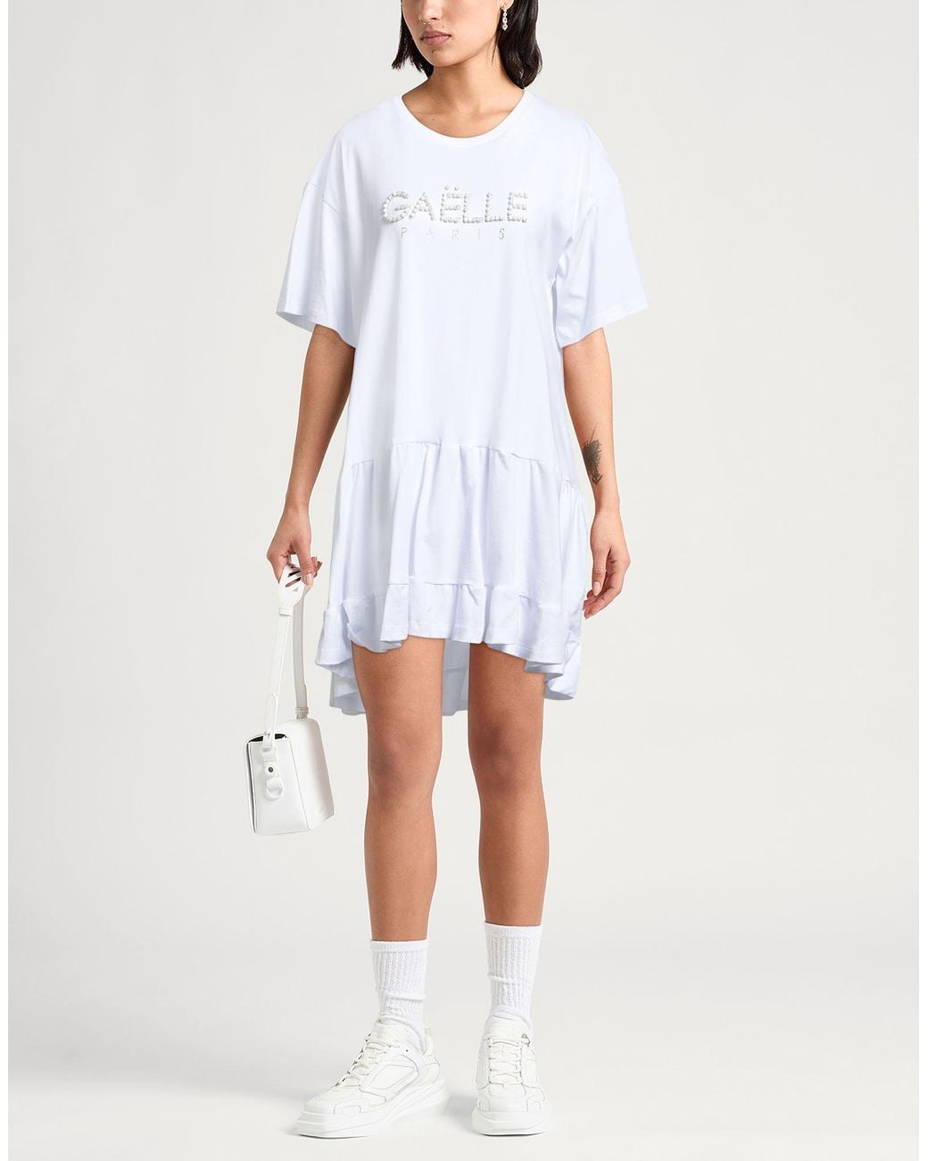 Gaelle Paris White Mini Dress Cotton