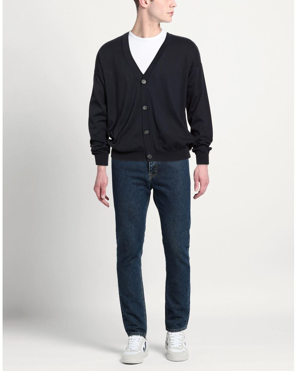 Alpha Studio Blue Midnight Cardigan Cotton for men