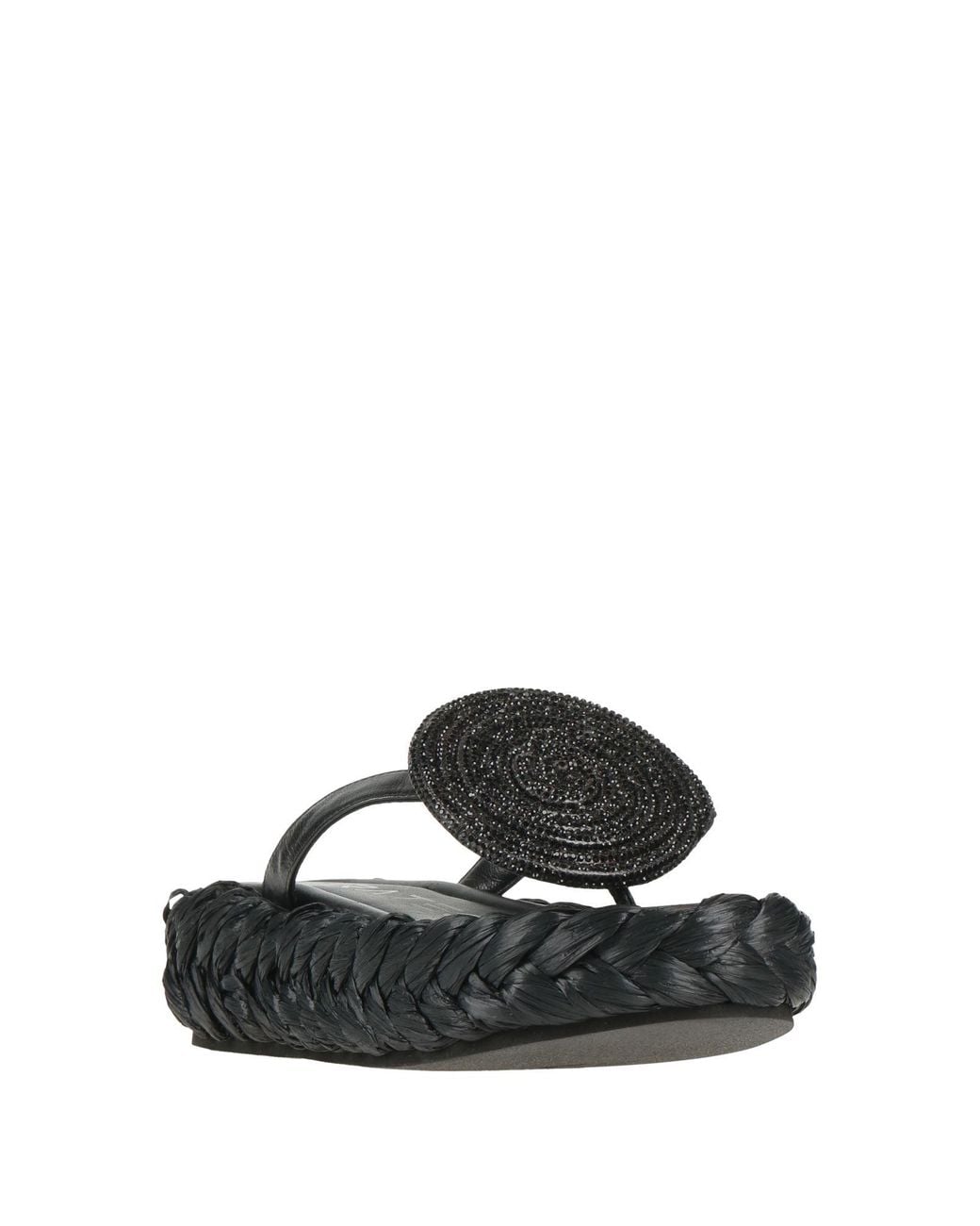 Strategia Black Thong Sandal