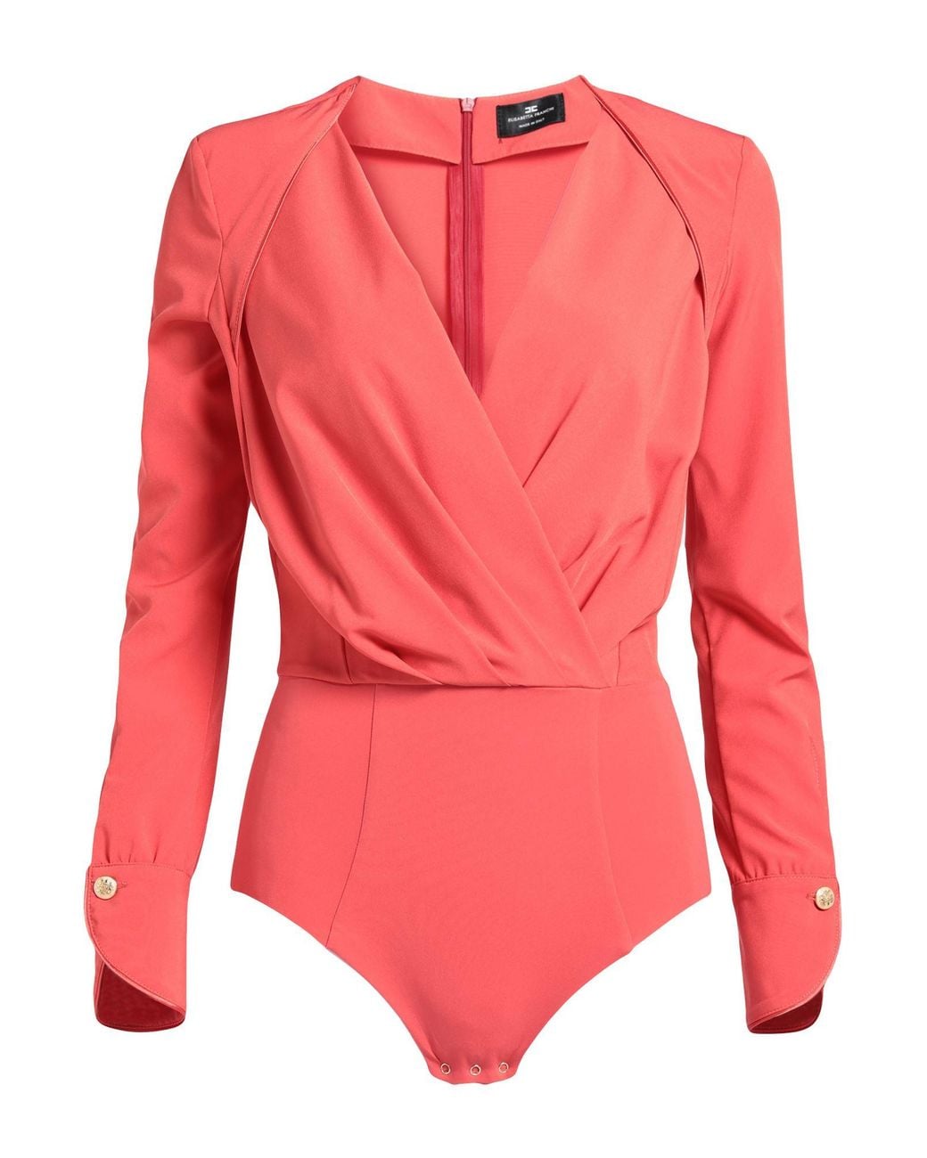 Elisabetta Franchi Red Bodysuit Polyester, Elastane