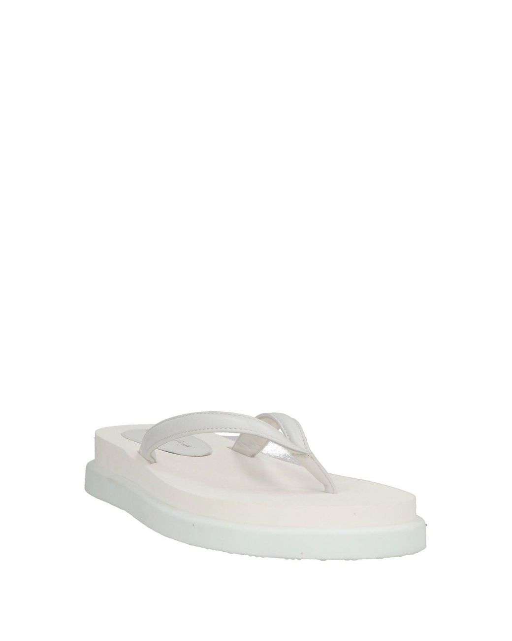 Gianvito Rossi White Thong Sandal Soft Leather