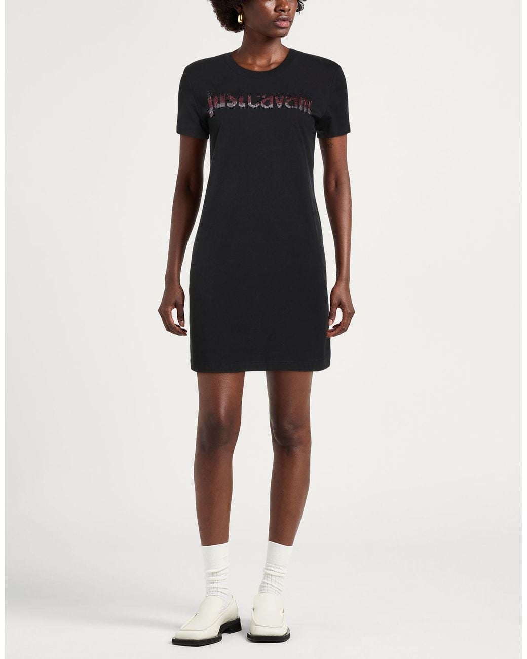 Just Cavalli Black Mini Dress Cotton