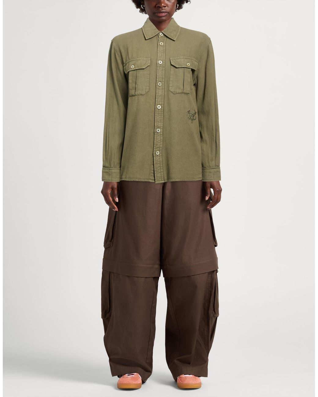 Zadig & Voltaire Green Military Denim Shirt Cotton