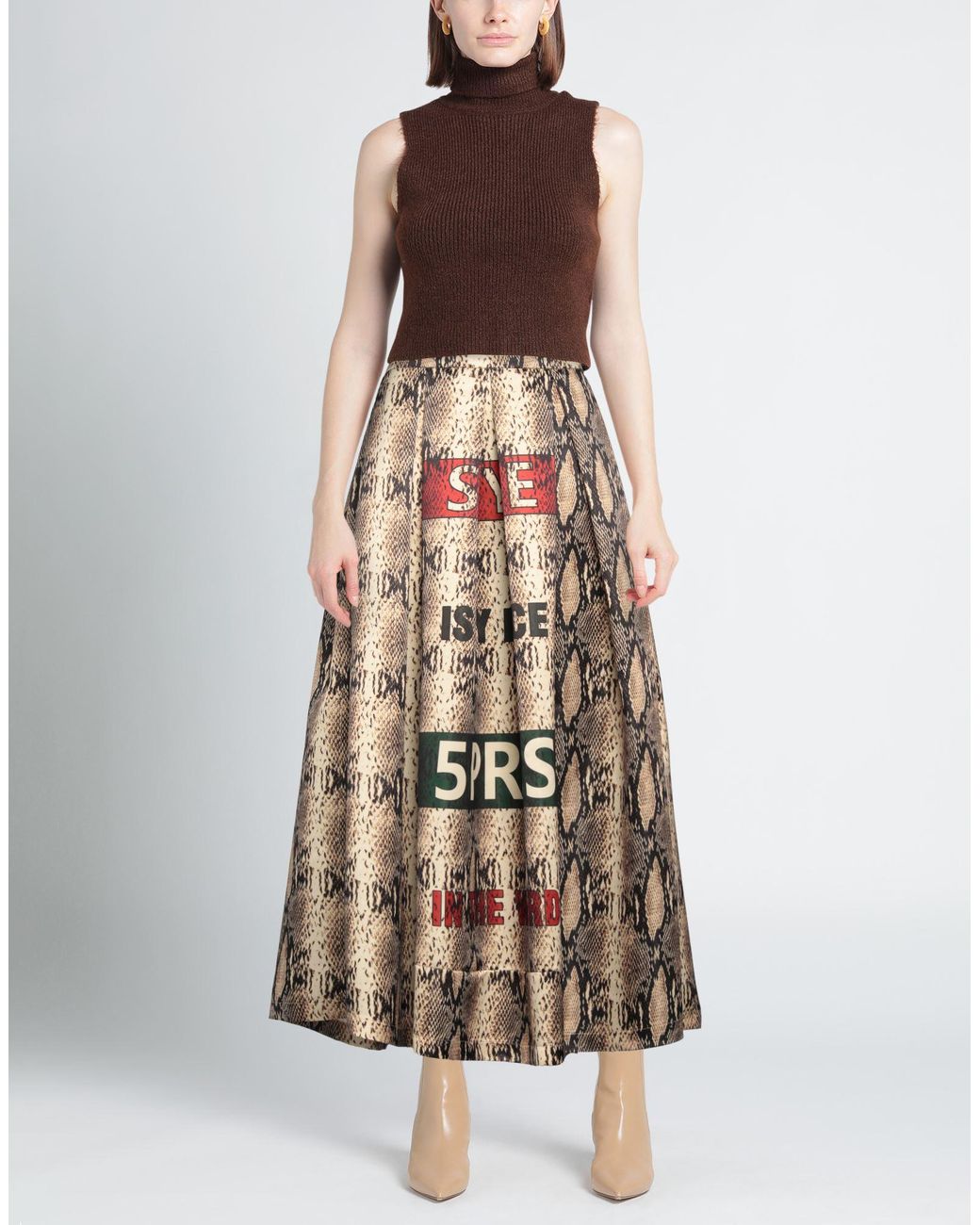 5 PROGRESS Natural Sand Maxi Skirt Polyester