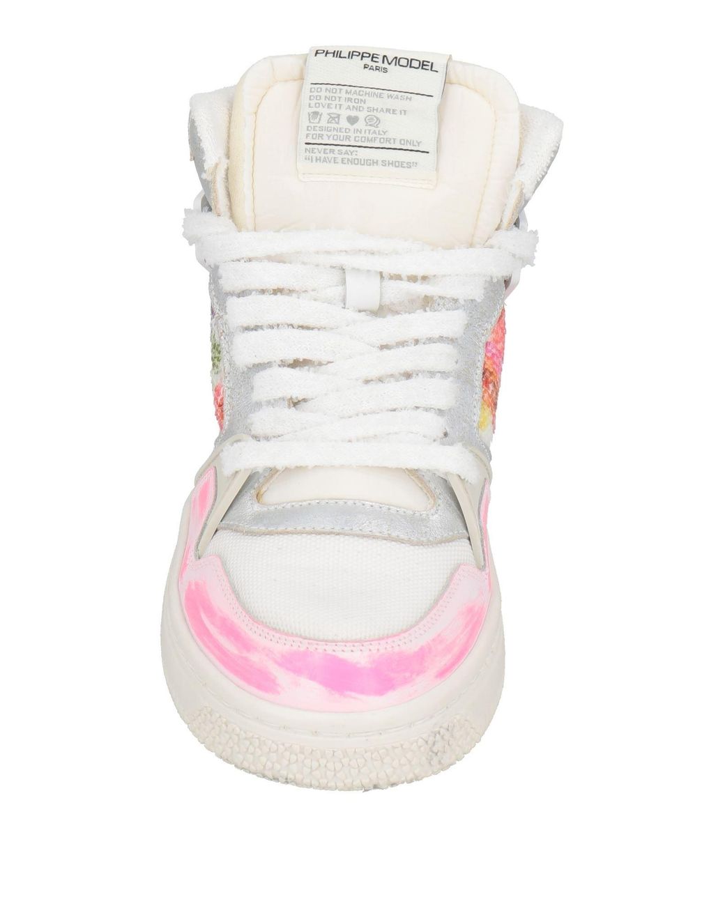 Philippe Model Pink Sneakers Leather, Textile Fibers
