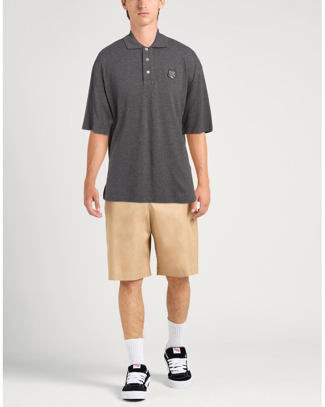 Polo Maison Kitsuné de hombre de color Gray