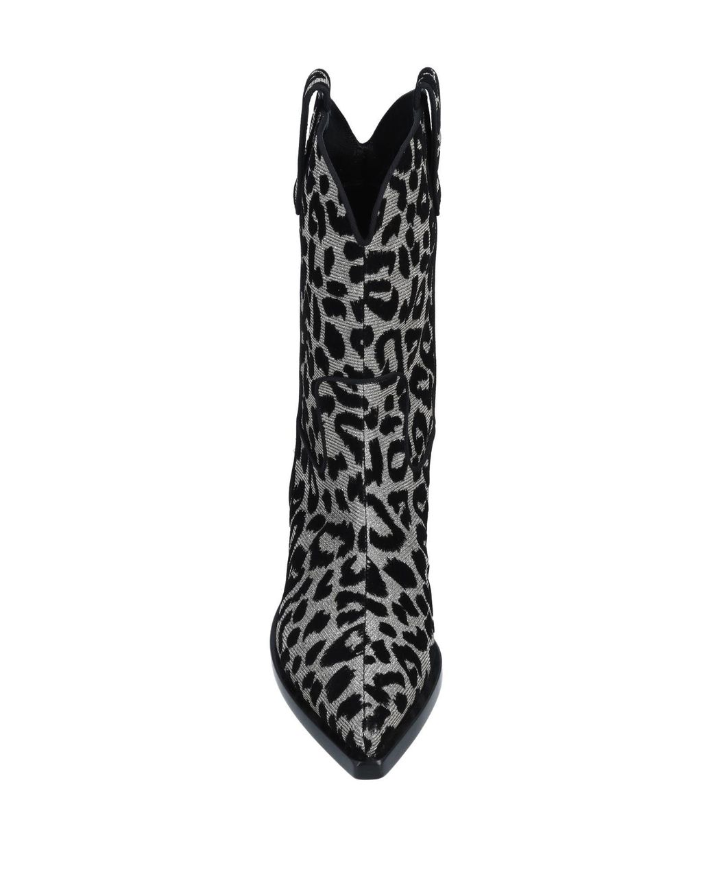 Dolce & Gabbana Black Texan 40 Leopard Cowboy Boots