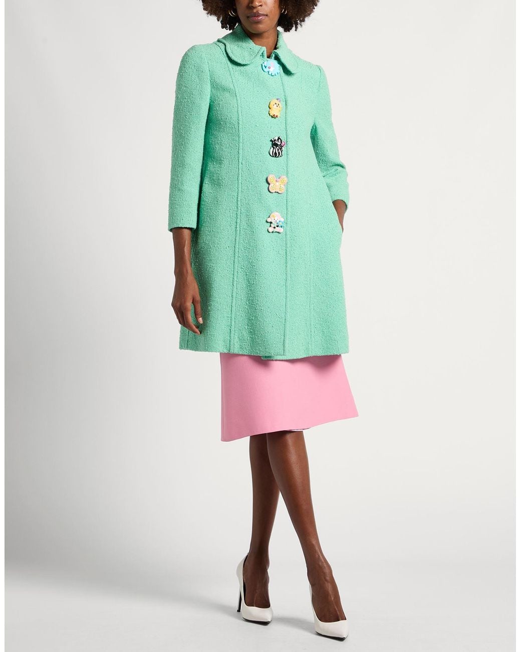Moschino Green Overcoat & Trench Coat