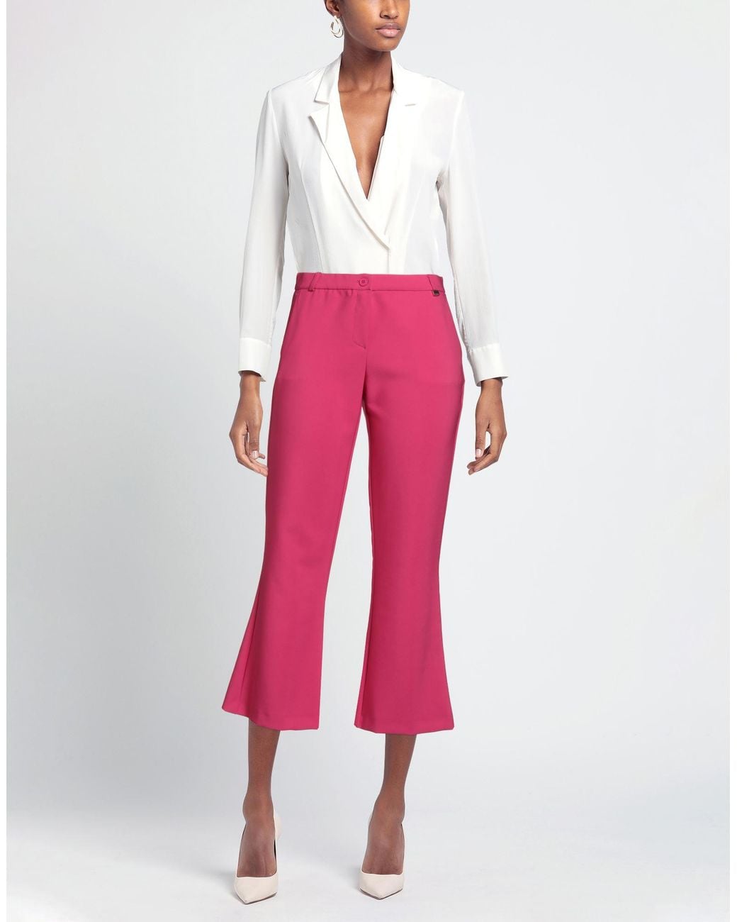 LUCKYLU Milano Pink Fuchsia Pants Polyester, Elastane