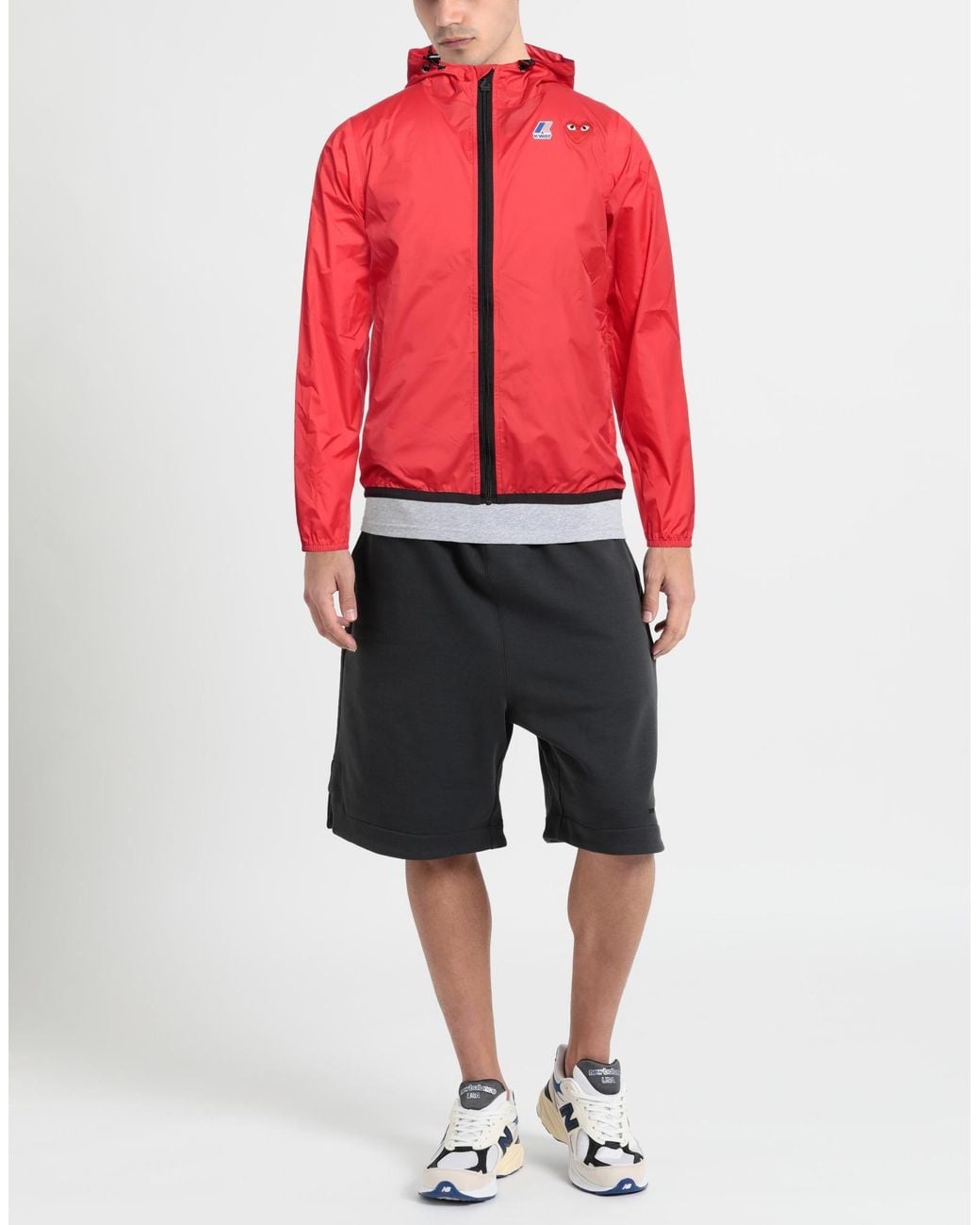 COMME DES GARCONS PLAY X K-WAY Red Jacket Polyamide for men
