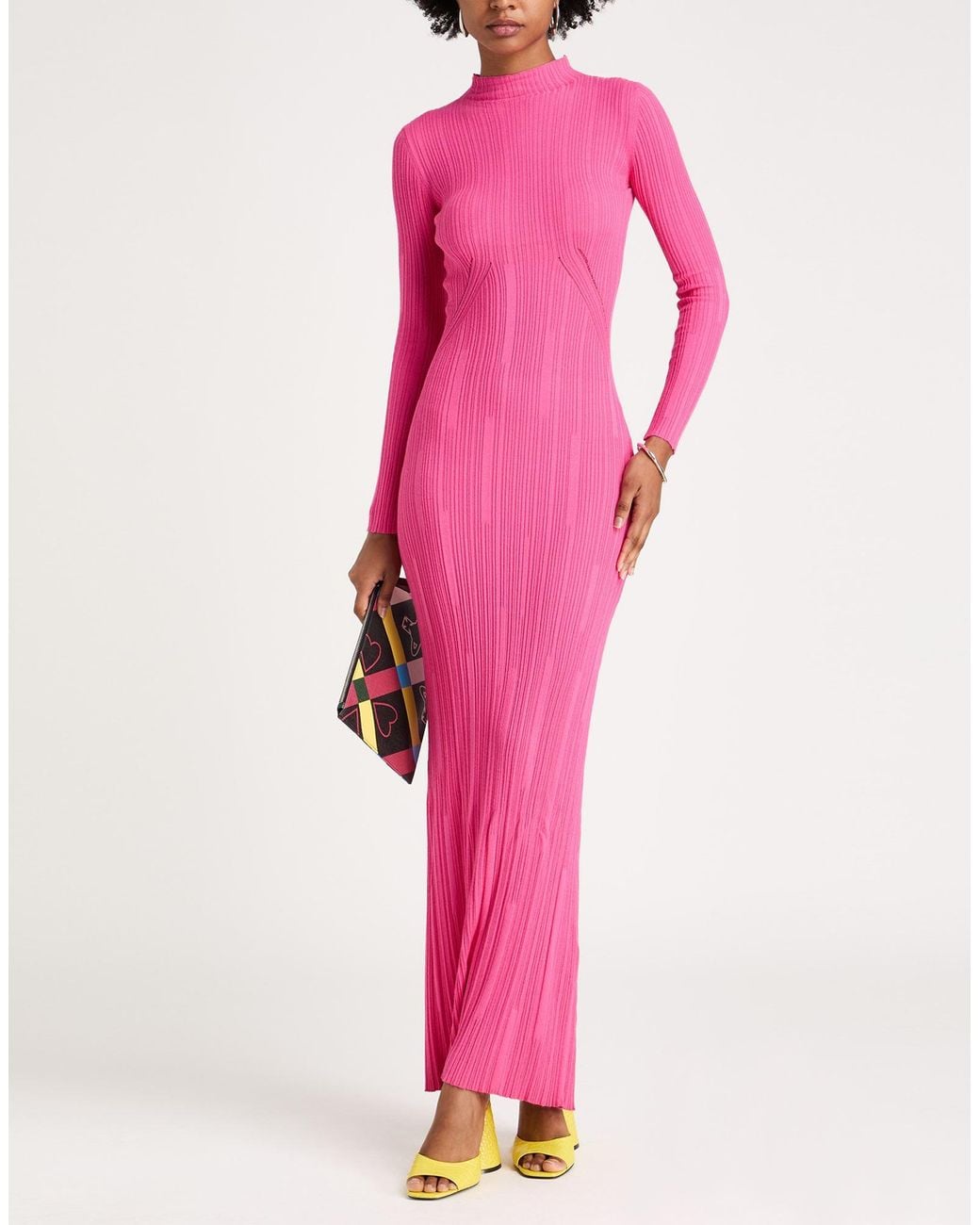 Jacquemus Pink Maxi Dress Viscose, Polyester
