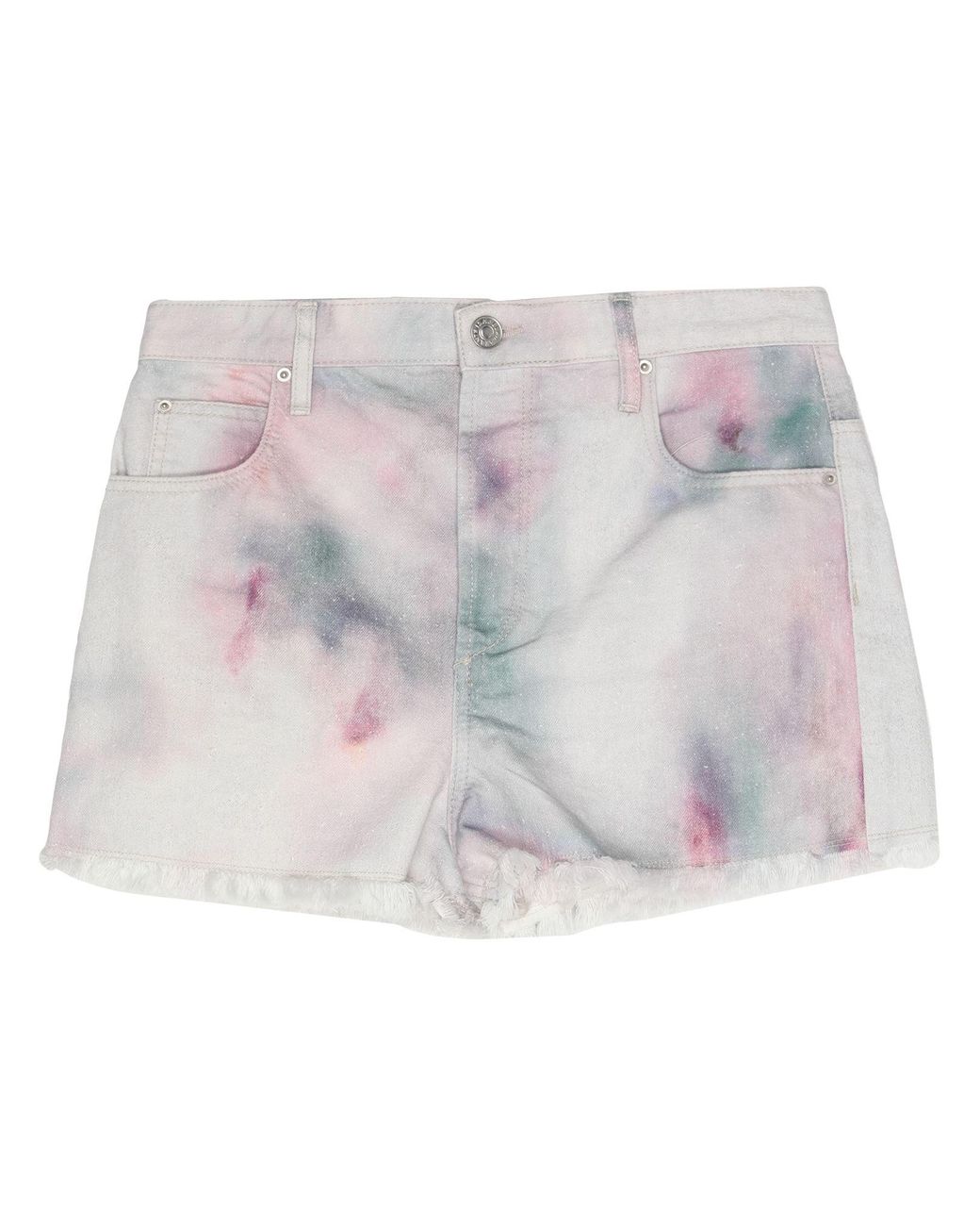 Isabel Marant Gray Lilac Denim Shorts Cotton