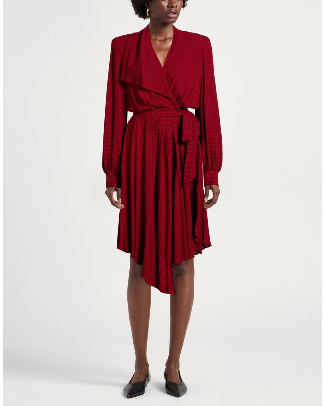 Alexandre Vauthier Red Midi Dress Viscose, Wool