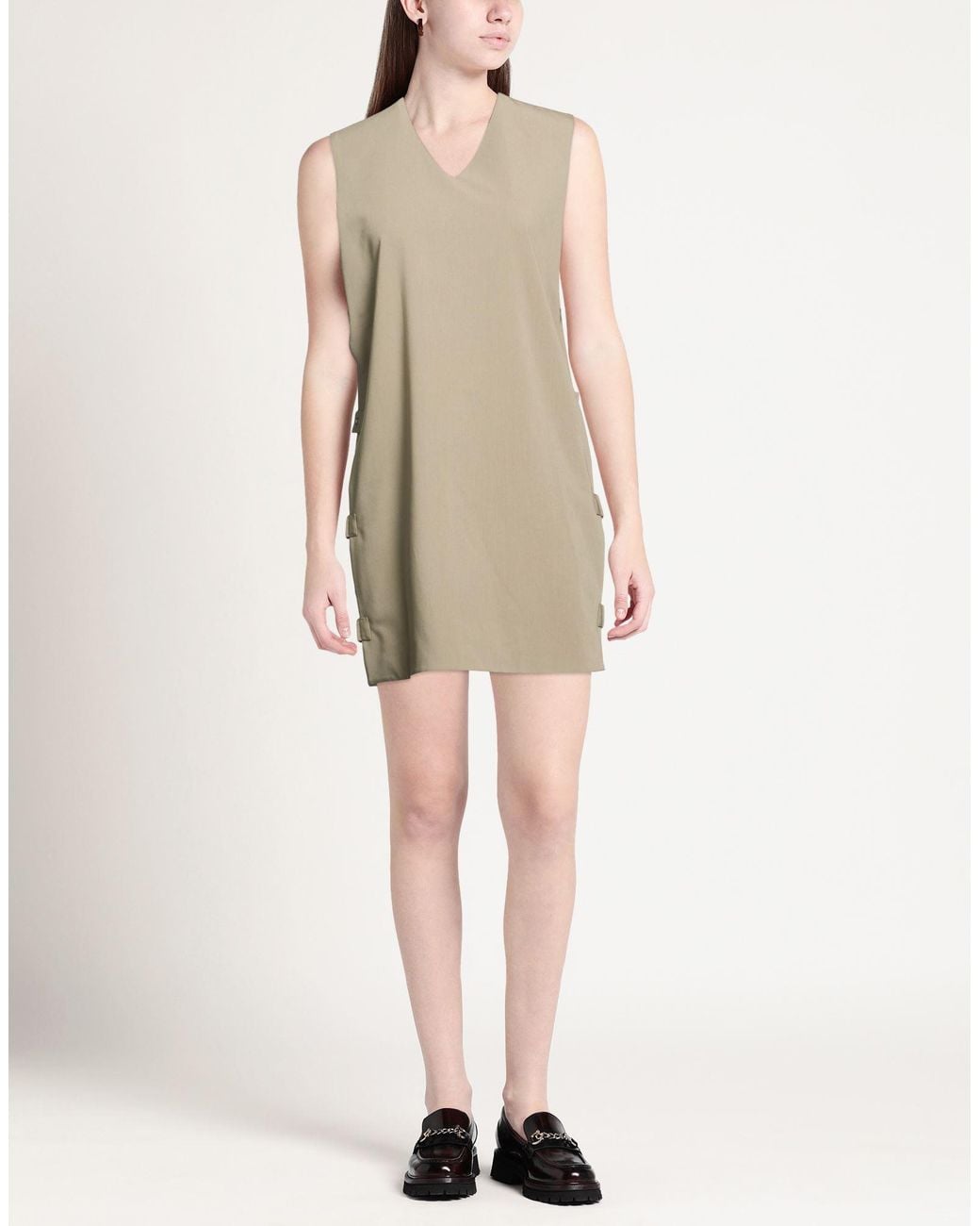 FEDERICO CINA Natural Mini Dress Polyester, Viscose, Elastane
