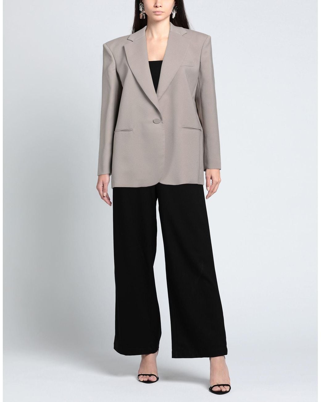 ANDAMANE Gray Taupe Blazer Polyester