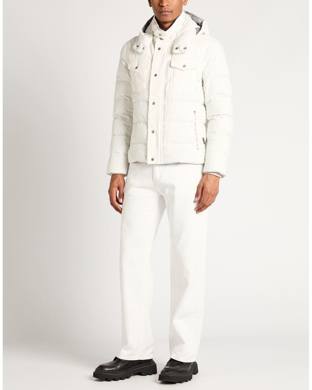 Moorer White Puffer Polyester for men