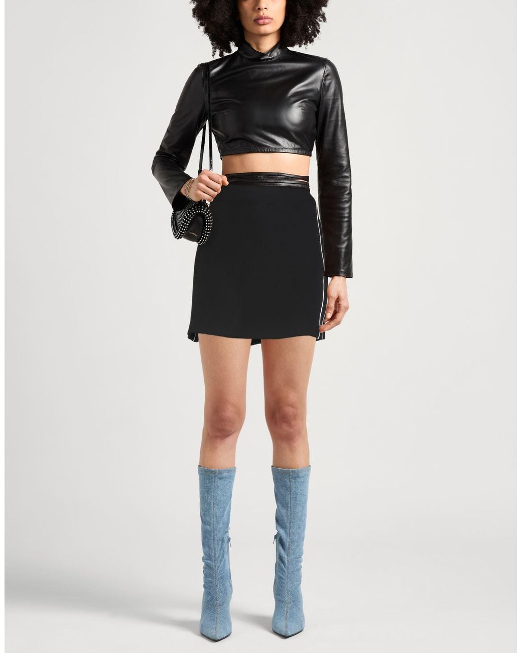 Caractere Black Mini Skirt Polyester