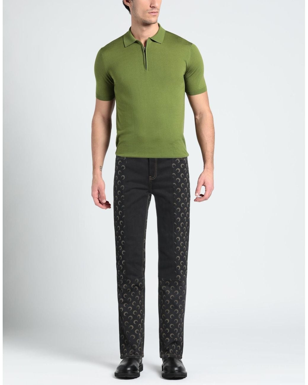 MARINE SERRE Black Denim Trousers for men