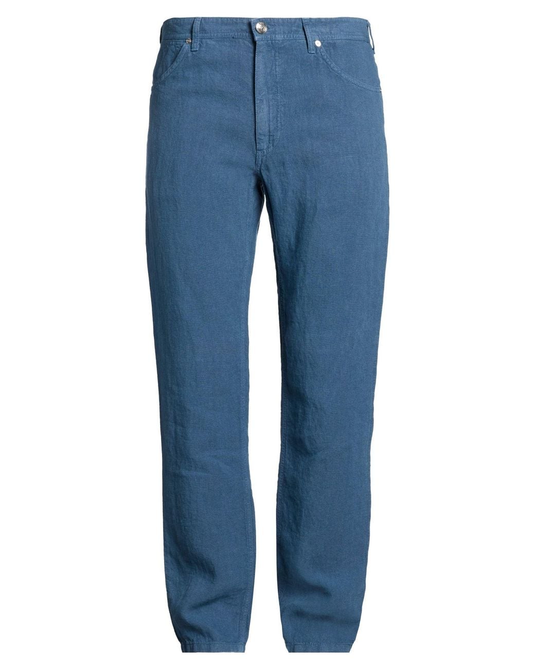 120% Lino Blue Trouser for men