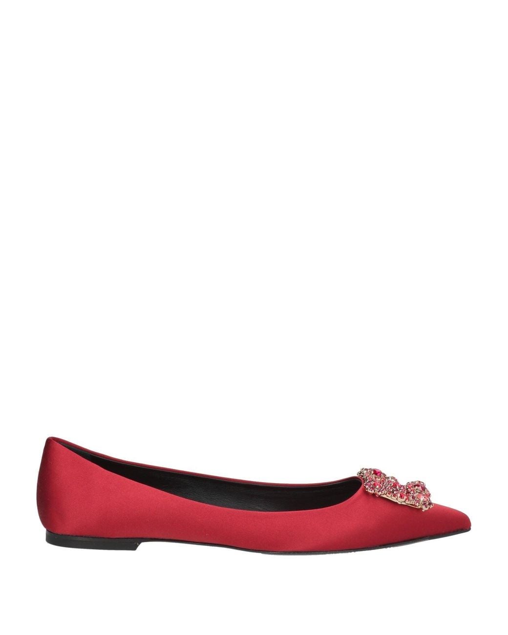 Roger Vivier Red Ballet Flats Textile Fibers