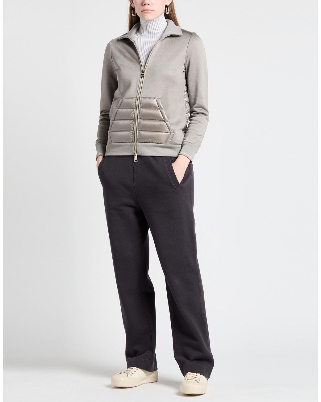 Herno Gray Sweatshirt Viscose, Cotton, Polyamide