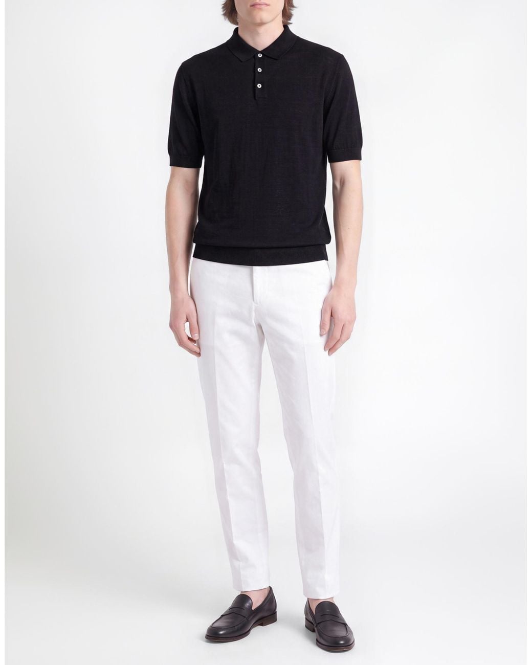 FILIPPO DE LAURENTIIS Black Polo Shirt Cotton for men