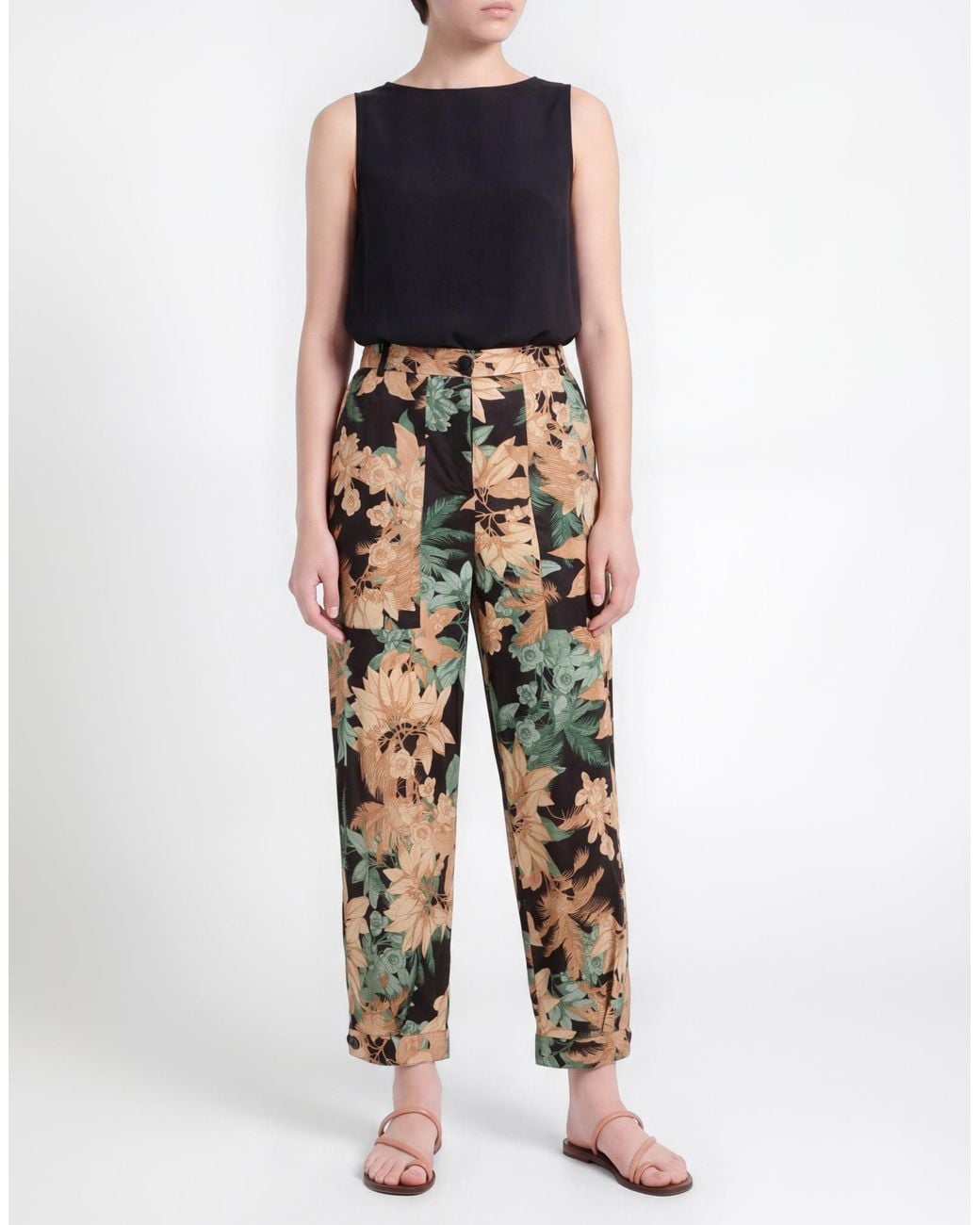 Marella Natural Sand Pants Cotton, Elastane