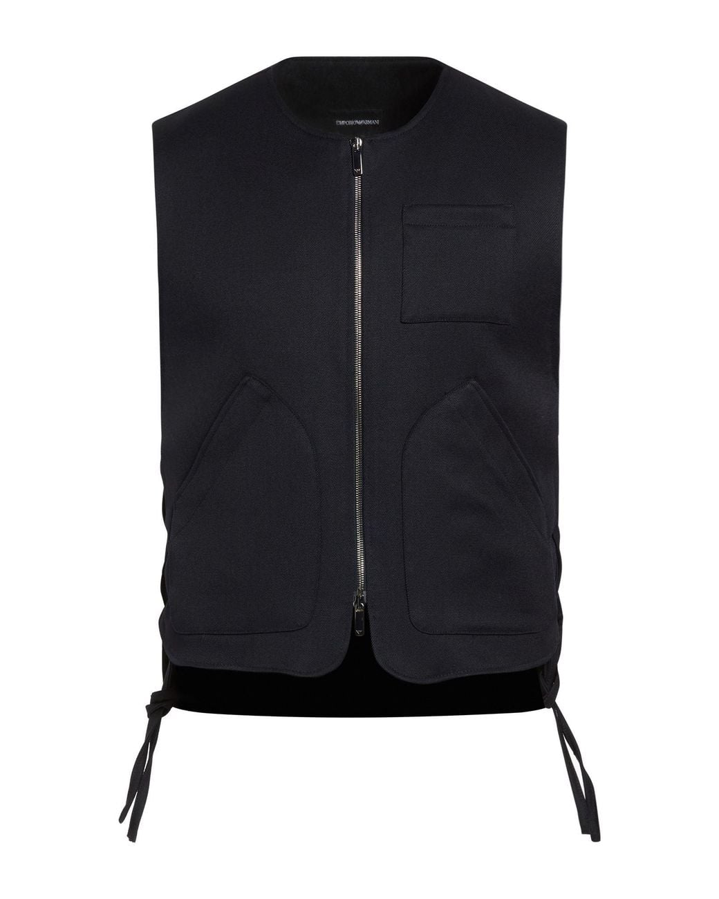 Emporio Armani Black Vest Virgin Wool for men