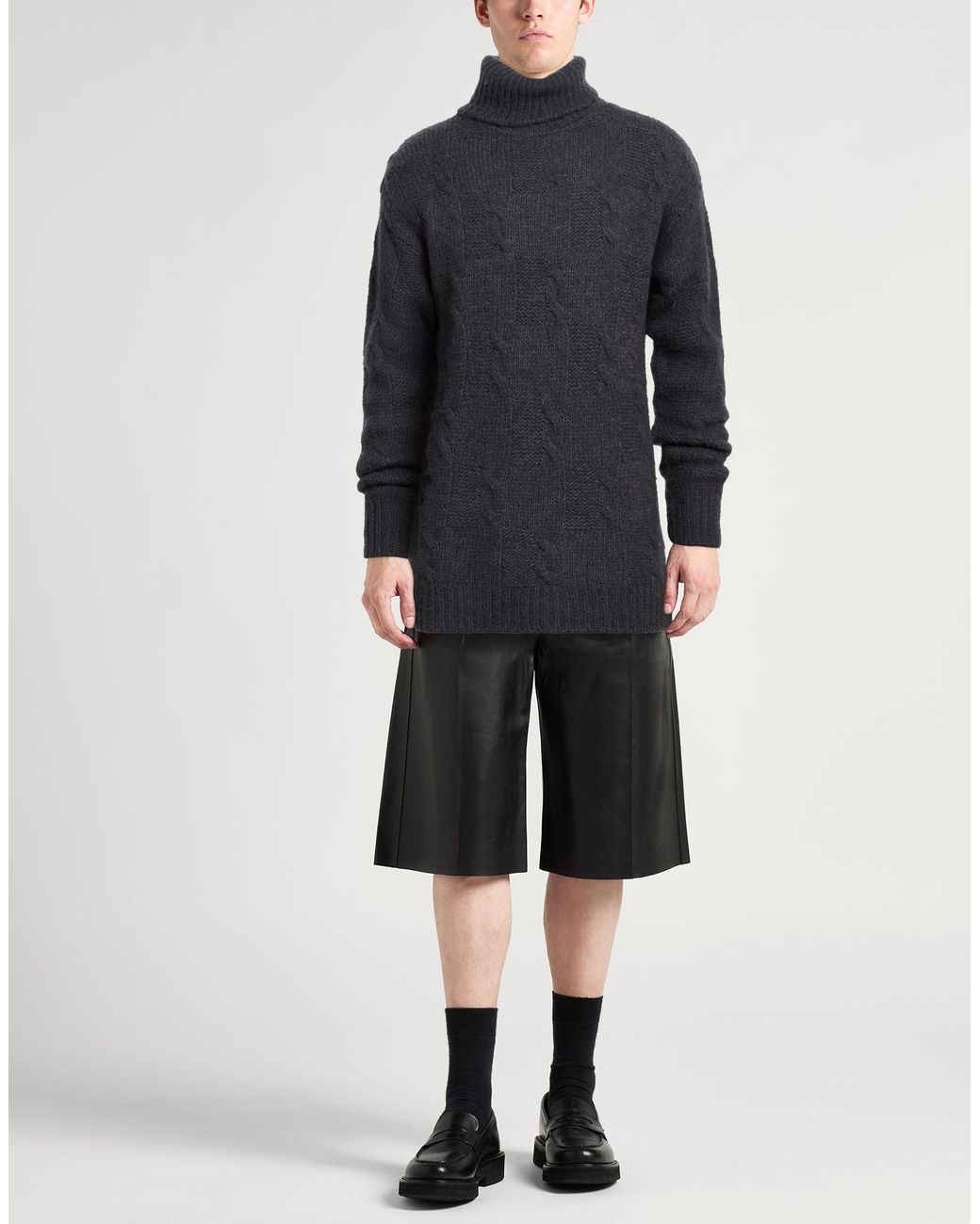 PT Torino Blue Charcoal Turtleneck Escorial, Alpaca Wool, Acrylic for men