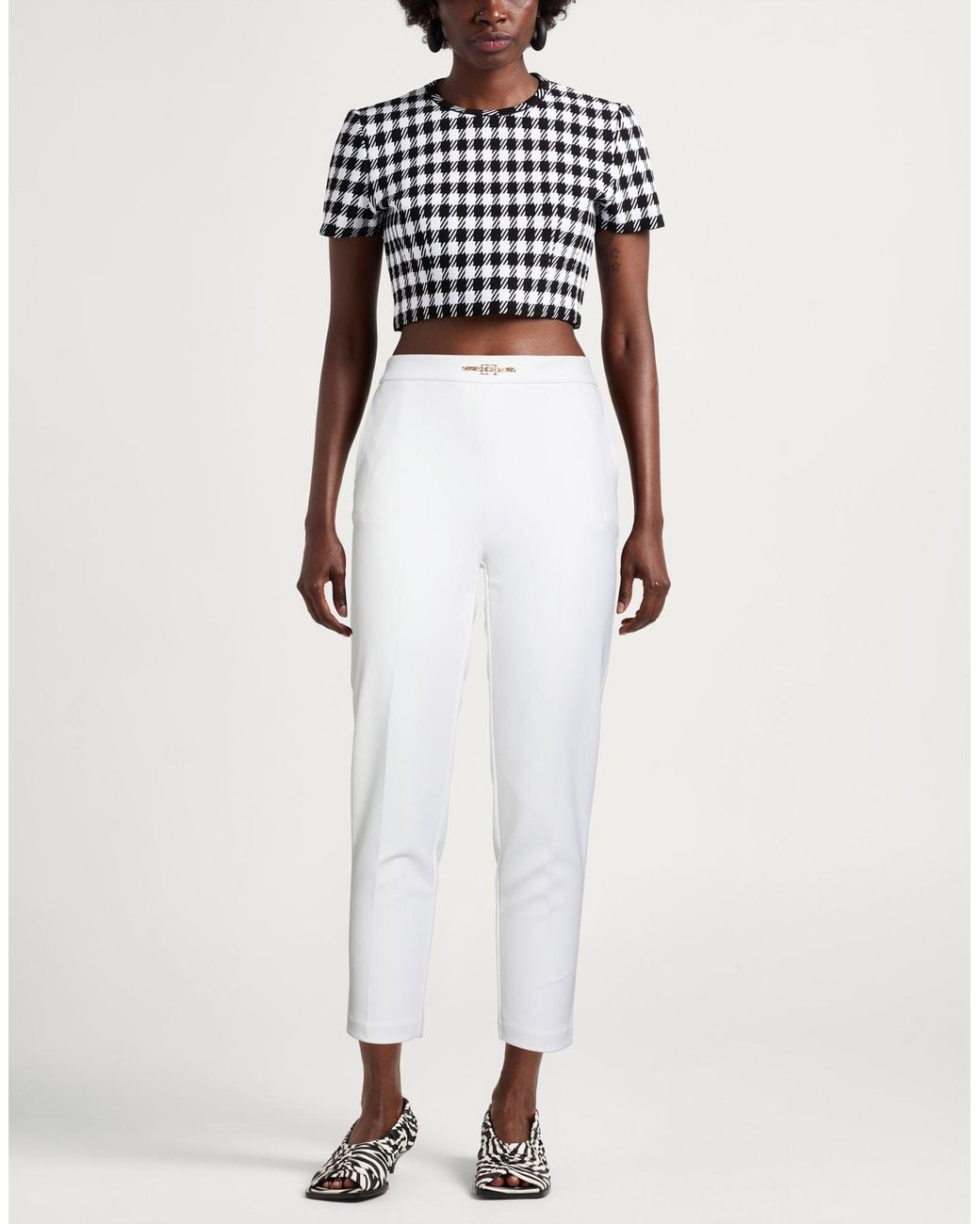 Elisabetta Franchi White Trouser