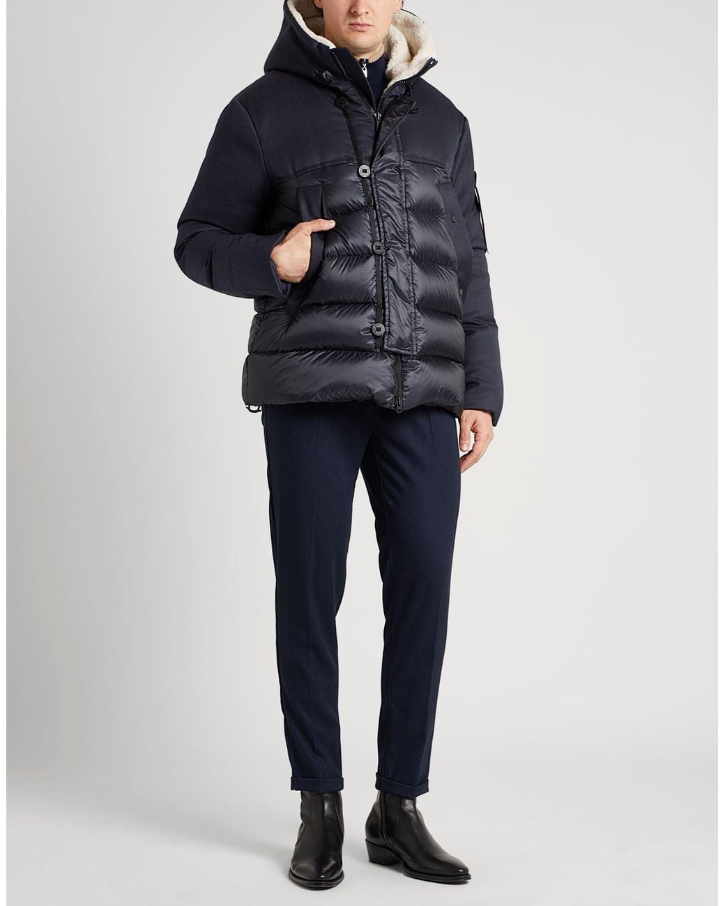 Peuterey Blue Midnight Puffer Wool, Polyamide for men