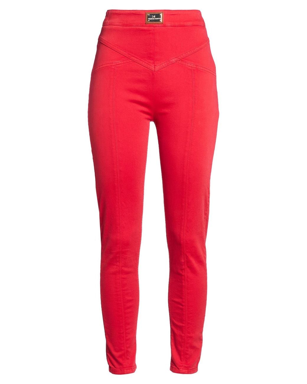 Elisabetta Franchi Red Jeans Cotton, Elastomultiester, Elastane, Metal