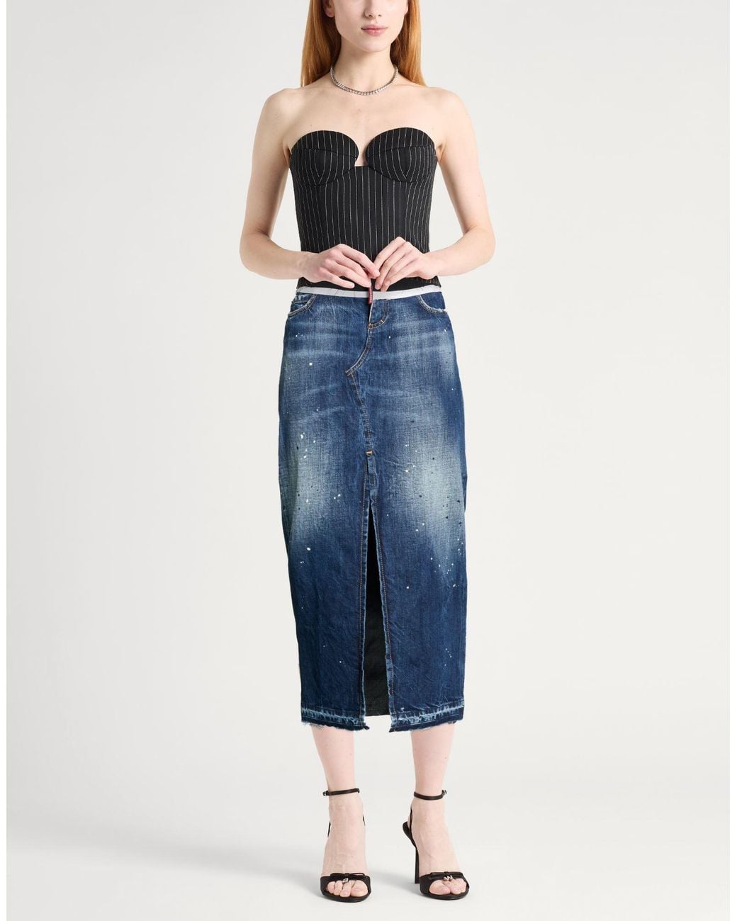 DSquared² Blue Denim Skirt Cotton