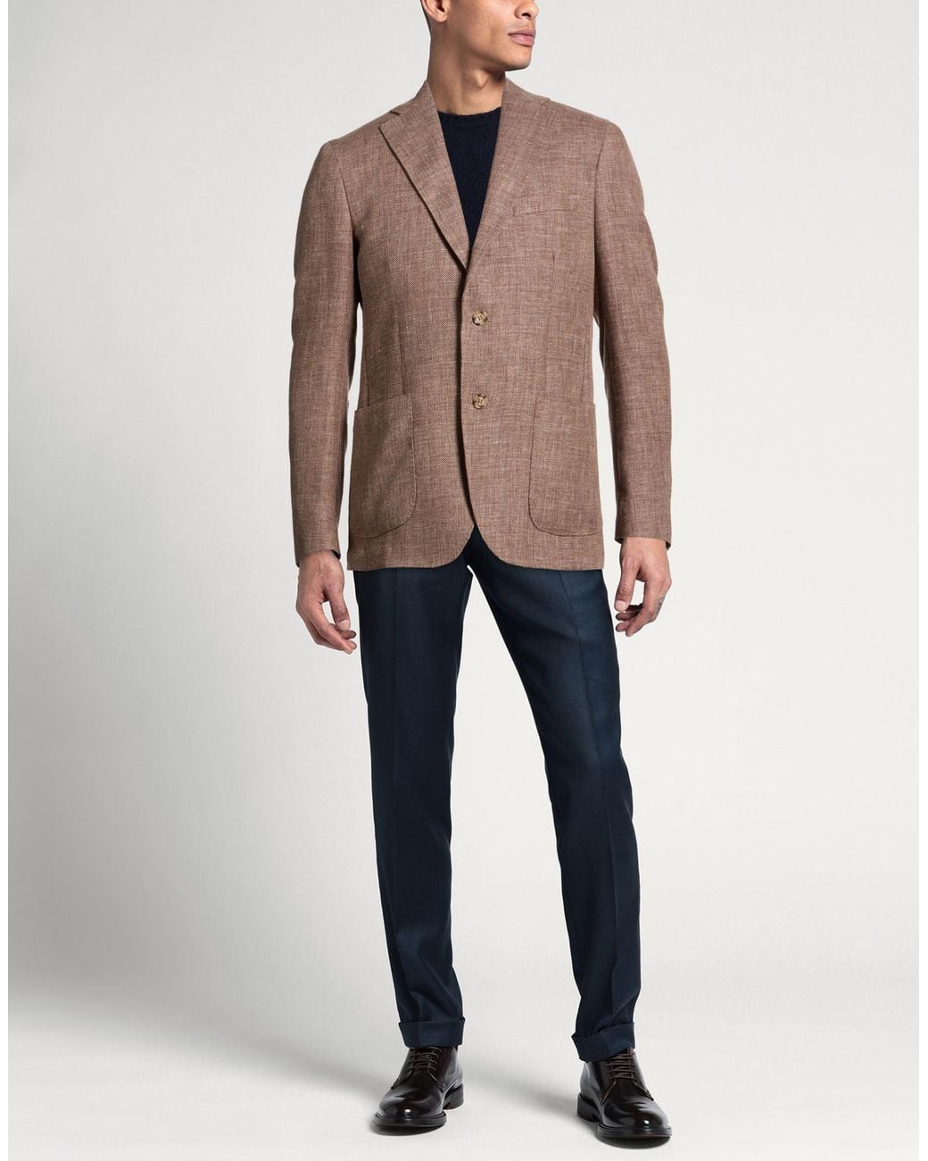 BRERAS Milano Brown Chocolate Blazer Wool, Viscose for men