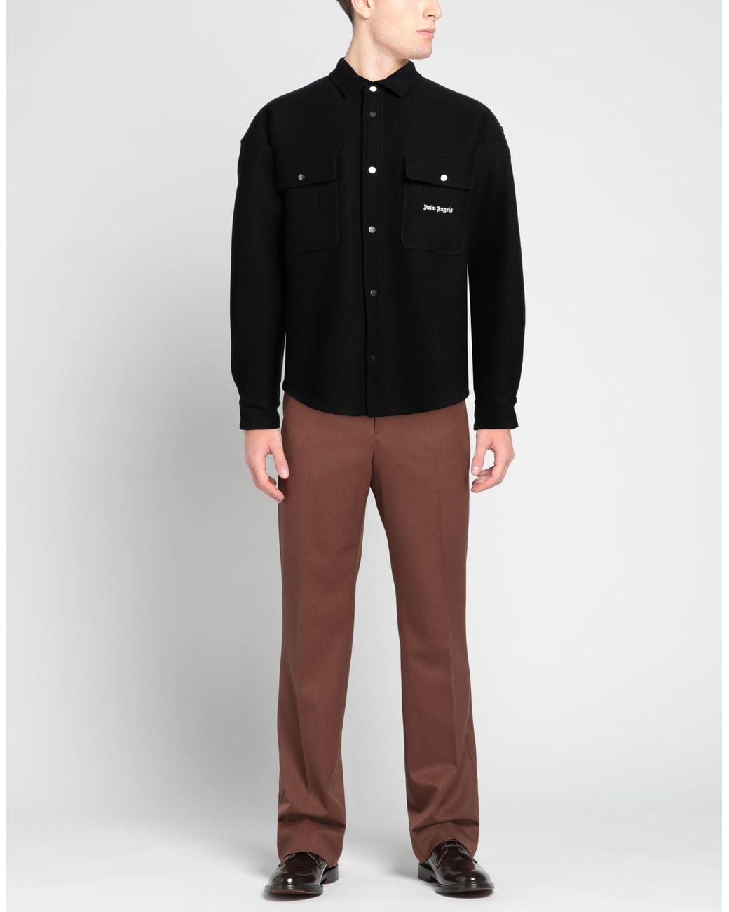 Palm Angels Black Jacket Virgin Wool, Viscose for men