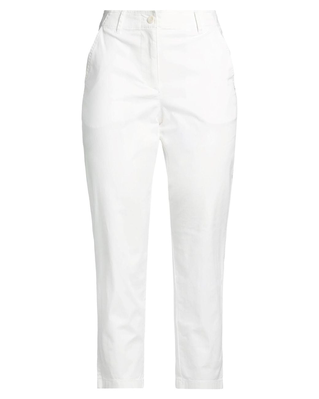 Pennyblack White Pants Cotton, Elastane