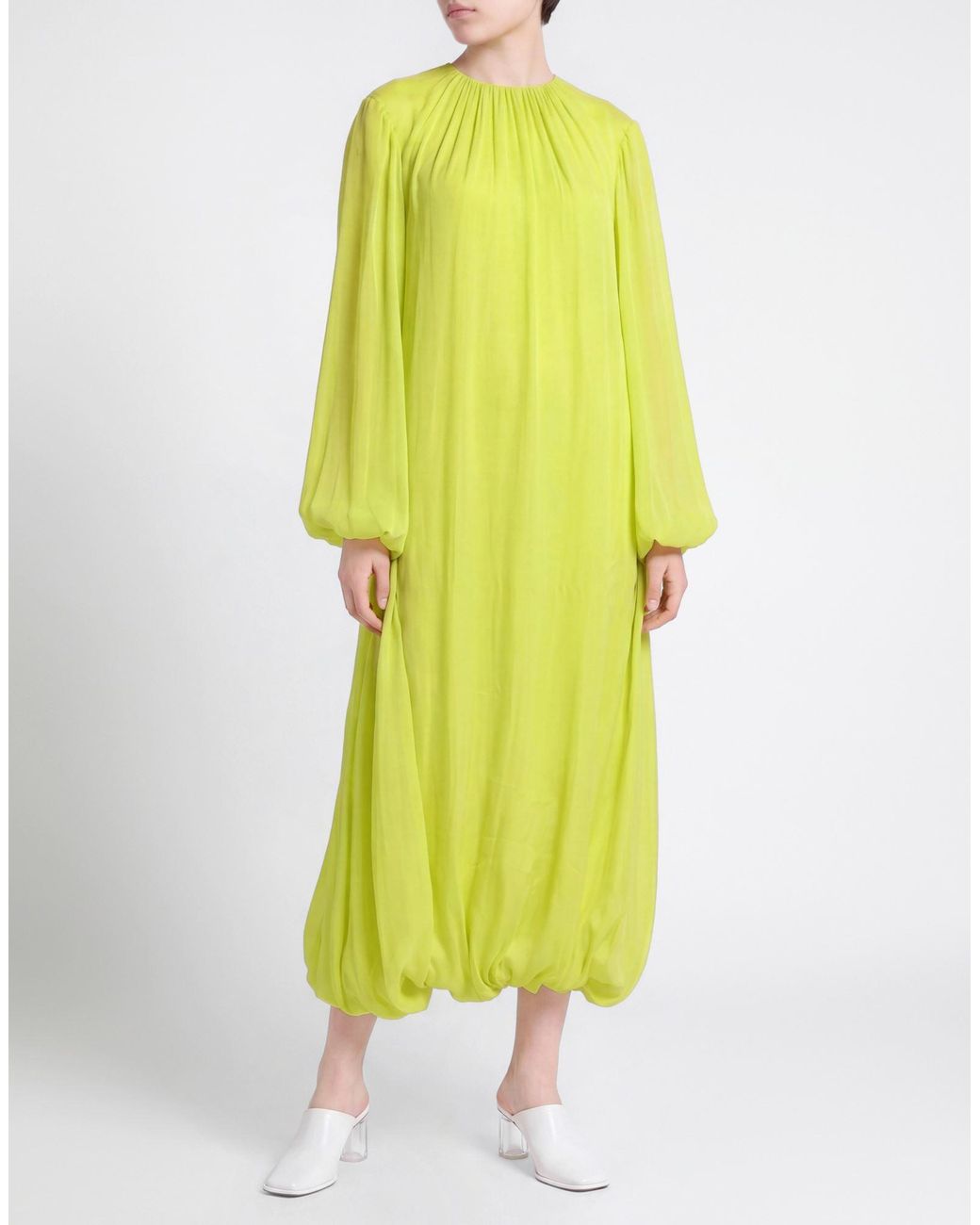 MSGM Yellow Maxi Dress Silk